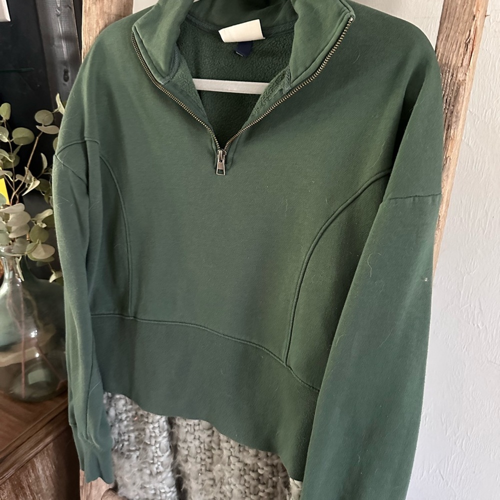 Universal Thread Green Quarter Zip Sweatshirt - image 2